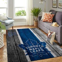 Toronto Maple Leafs Nhl Wooden Style Living Room Carpet Rug Regtangle Carpet
