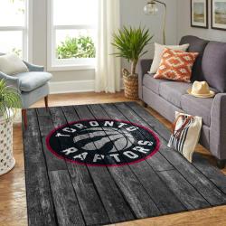 Toronto Raptors Nba Team Logo Grey Area Rugs Wooden Style Living Room Carpet Sports Rug Regtangle Carpet Floor Decor Home Decor