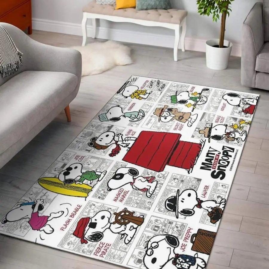 Snoopy Area Rug Living Room Rug Home Decor Carpet