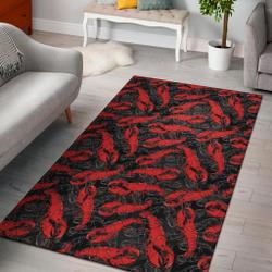 Red And Black Area Rug Living Room Rug Home Decor