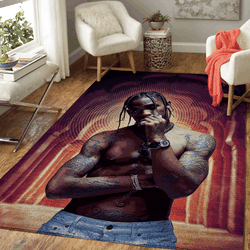Travis Scott Rap Music Popart For Fans Area Rug Living Room Carpet Rug Regtangle Carpet Floor Decor Home Decor
