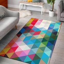 Triangle Colorful Pattern Print Area Rug Living Room Rug Home Decor