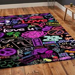 Tropical Flamingo Palm Leaves Hawaiian Floral Pattern Print Area Rug Living Room Rug Home Decor