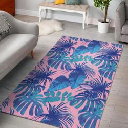 Tropical Floral Hawaiian Palm Leaves Pattern Print Area Rug Living Room Rug Home Decor