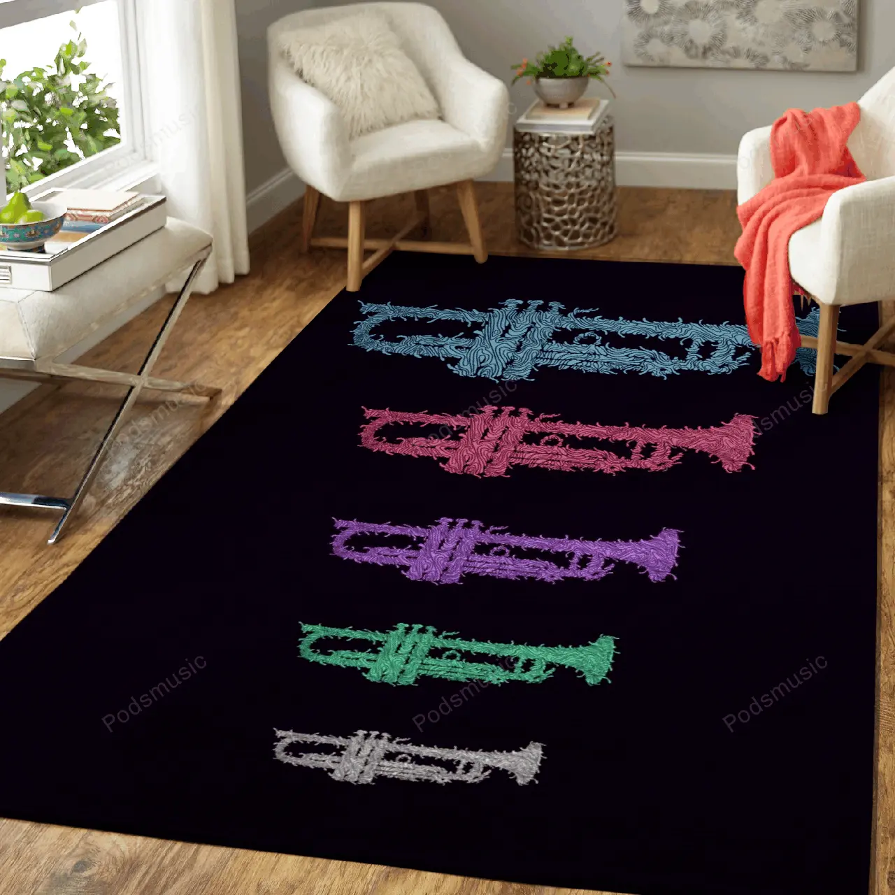 Trumpet Arch Music Art For Fans Area Rug Living Room Carpet Rug Regtangle Carpet Floor Decor Home Decor
