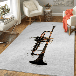 Trumpet Music Art Music Gold And Black Art For Fans Area Rug Living Room Carpet Rug Regtangle Carpet Floor Decor Home Decor