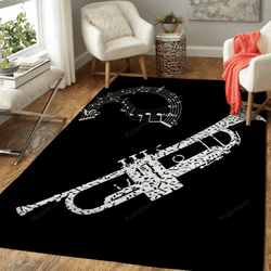 Trumpet Music Instrument Music Art For Fans Area Rug Living Room Carpet Rug Regtangle Carpet Floor Decor Home Decor