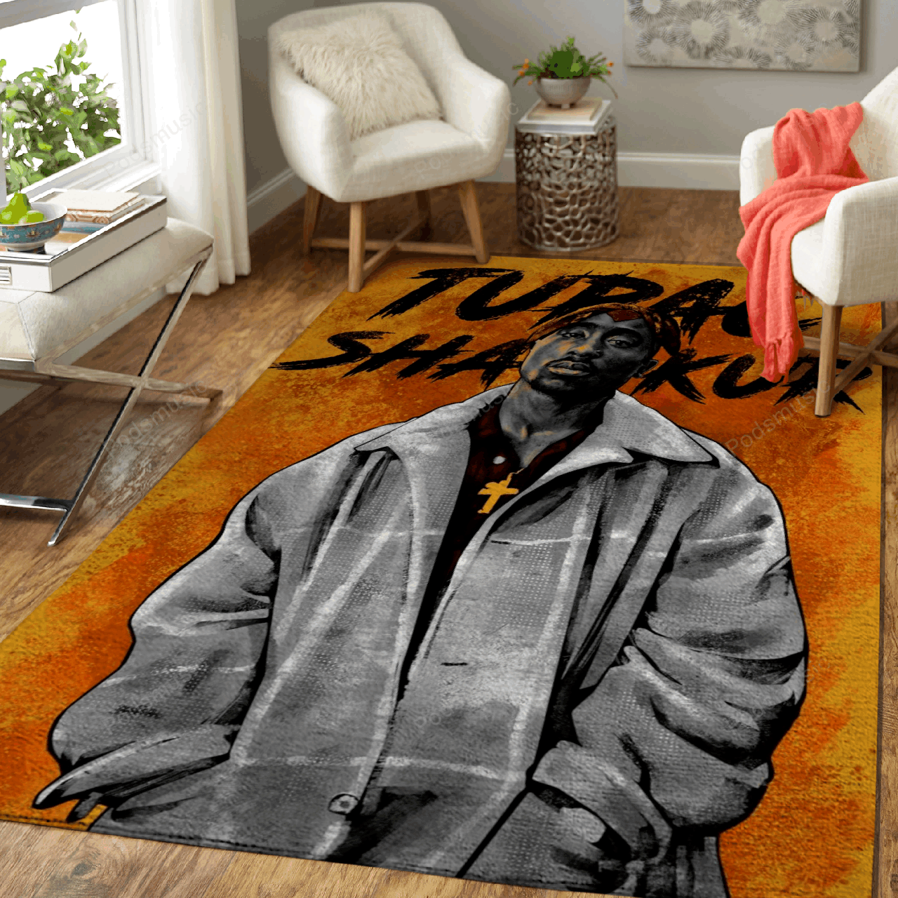 Tupac Shakur Hip Hop Music Art For Fans Area Rug Living Room Carpet Rug Regtangle Carpet Floor Decor Home Decor