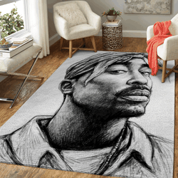 Tupac Shakur Music Creator Art For Fans Area Rug Living Room Carpet Rug Regtangle Carpet Floor Decor Home Decor