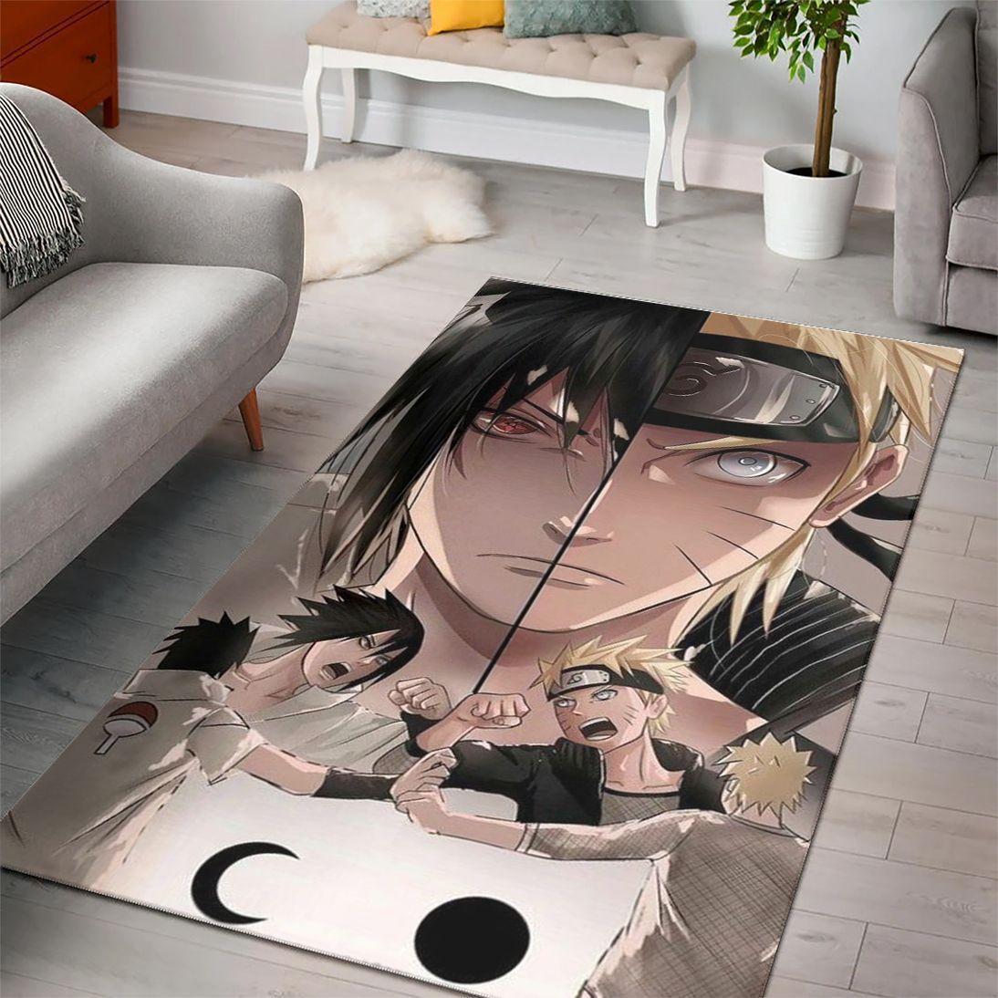 Uchiha Sasuke Anime Movies Area Rugs Living Room Carpet Rug Regtangle Carpet Floor Decor Home Decor
