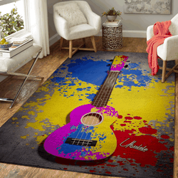 Ukulele Splatter Art Music Art For Fans Area Rug Living Room Carpet Rug Regtangle Carpet Floor Decor Home Decor
