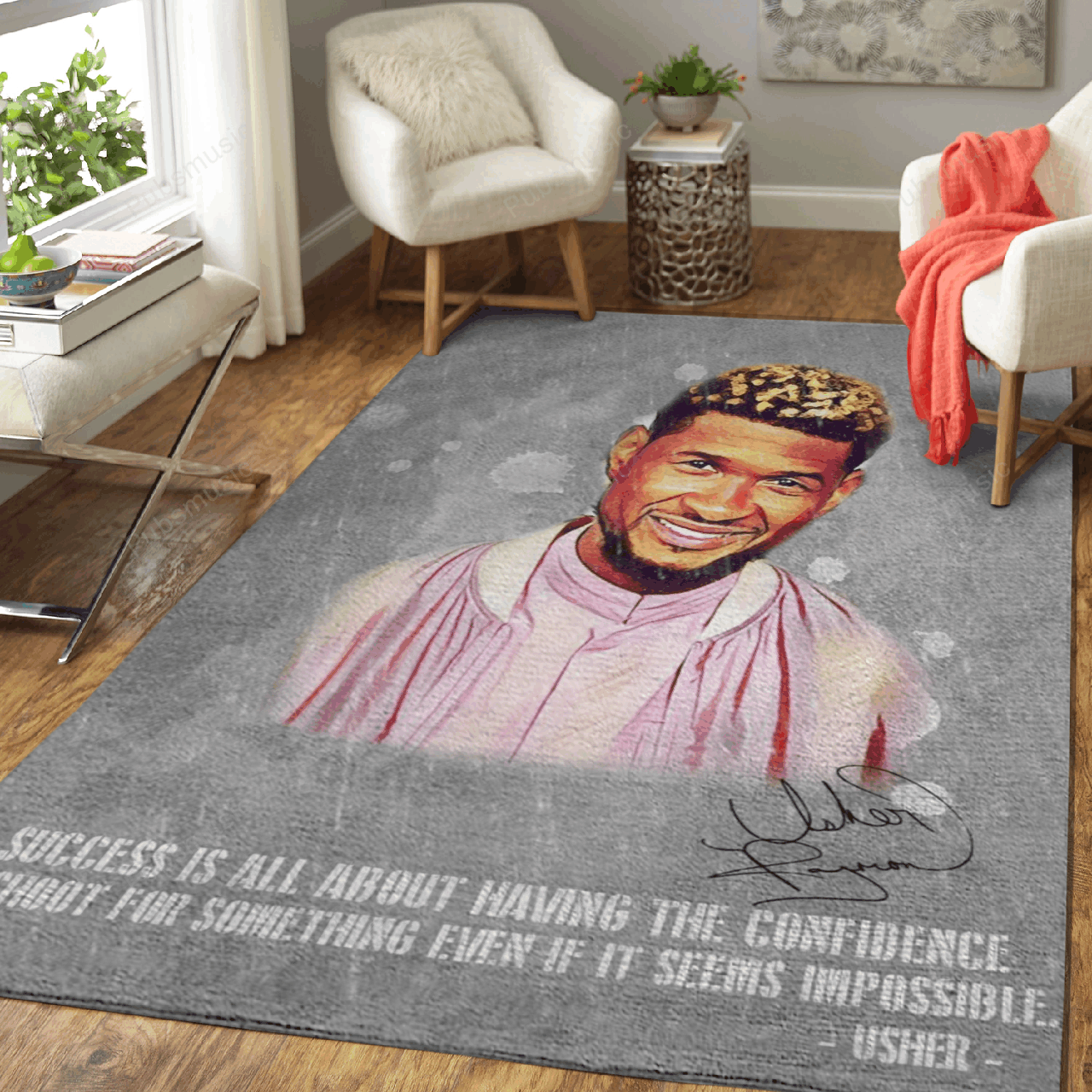Usher Artwork Pop Music Collection Art For Fans Area Rug Living Room Carpet Rug Regtangle Carpet Floor Decor Home Decor