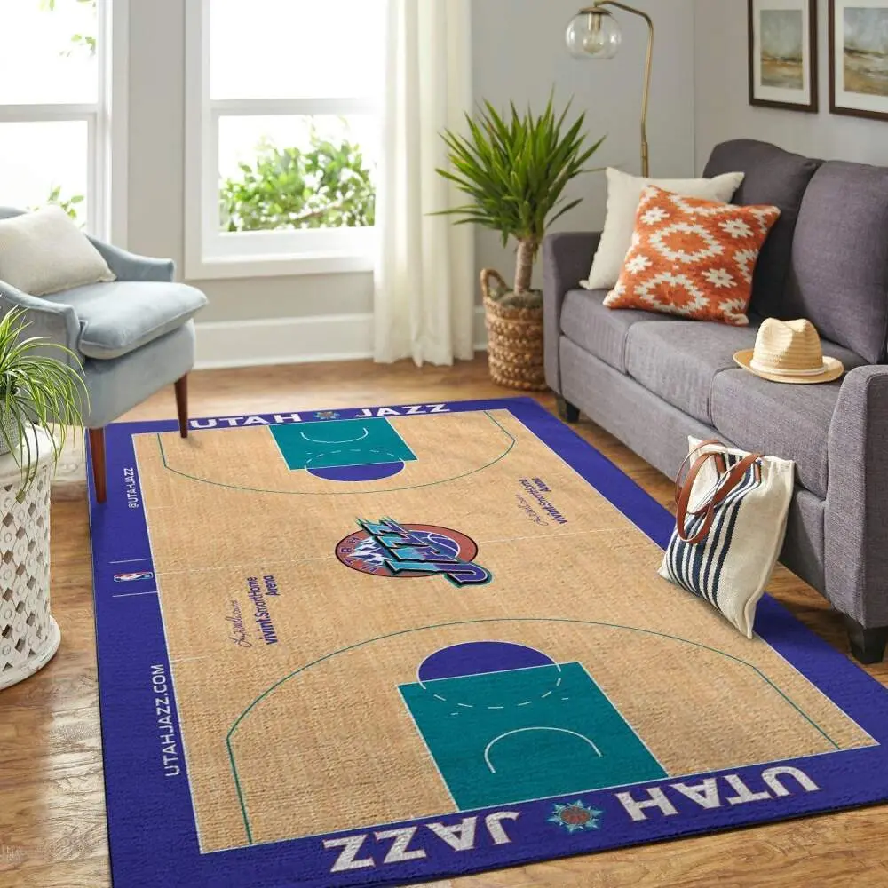 Utah Jazz Court Area Rug Nba Basketball Carpet Living Room Rug Regtangle Carpet