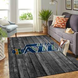 Utah Jazz Nba Area Rugs Basketball Living Room Carpet Wooden Regtangle Carpet