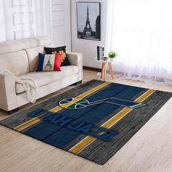 Utah Jazz Nba Team Logo Area Rugs Wooden Style Living Room Regtangle Carpet