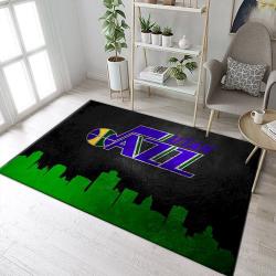 Utah Jazz Skyline Nba Team Logo Area Rug Living Room Rug Us Gift Dec
