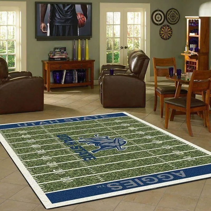 Utah State Aggies Football Team Logo Carpet Rug Living Room 200225036 2