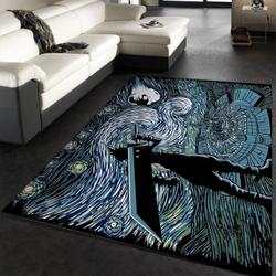 Van Gogh Starry Night Cloud Strife Final Fantasy Vii Area Rug Living Room And Bed Room Rug Rug Regtangle Carpet Floor Decor Home Decor