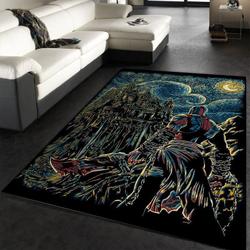 Van Gogh Starry Night Kratos God Of War Olympus Art Area Rug Living Room And Bed Room Rug Rug Regtangle Carpet Floor Decor Home Decor