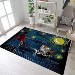Van Gogh Starry Nigth One Piece Luffy Going Merry Art Area Rug Living Room And Bed Room Rug Rug Regtangle Carpet Floor Decor Home Decor