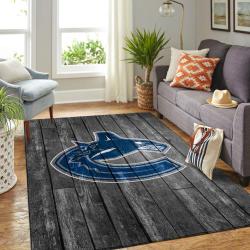 Vancouver Canucks Nhl Hockey Living Room Gray Wooden Home Rug Regtangle Carpet