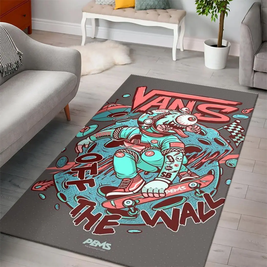 Vans Off The Wall Logo Collection Area Rugs Living Room Carpet Rug Regtangle Carpet Floor Decor Home Decor