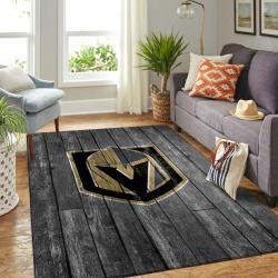 Vegas Golden Knights Nhl Living Room Gray Wooden Home Rug Regtangle Carpet