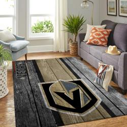 Vegas Golden Knights Nhl Rugs Wooden Style Living Room Regtangle Carpet