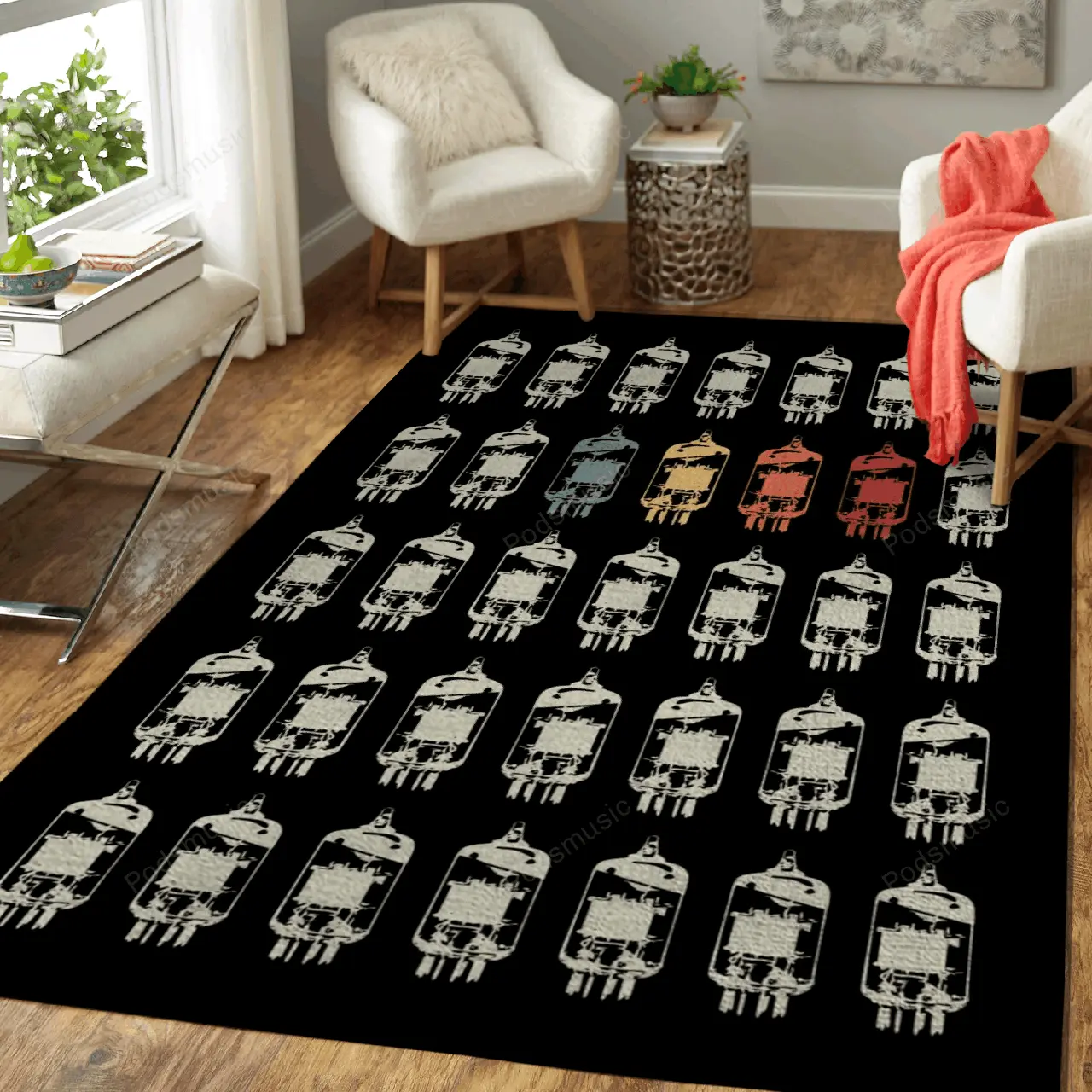 Vintage Analog Pattern Music Art For Fans Area Rug Living Room Carpet Rug Regtangle Carpet Floor Decor Home Decor