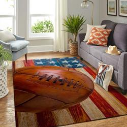 Vintage Soccer On American Flag Area Rug Living Room Rug Home Decor Vsaf190827 Ofd