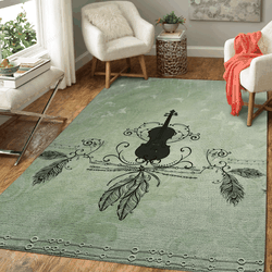 Violin With Feathers Music Art For Fans Area Rug Living Room Carpet Rug Regtangle Carpet Floor Decor Home Decor