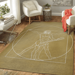 Vitruvian Guitarist Guitar Music Art For Fans Area Rug Living Room Carpet Rug Regtangle Carpet Floor Decor Home Decor