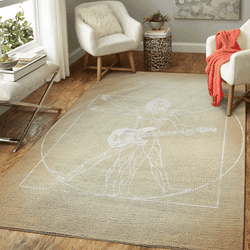 Vitruvian Man Bass Player Music Art For Fans Area Rug Living Room Carpet Rug Regtangle Carpet Floor Decor Home Decor