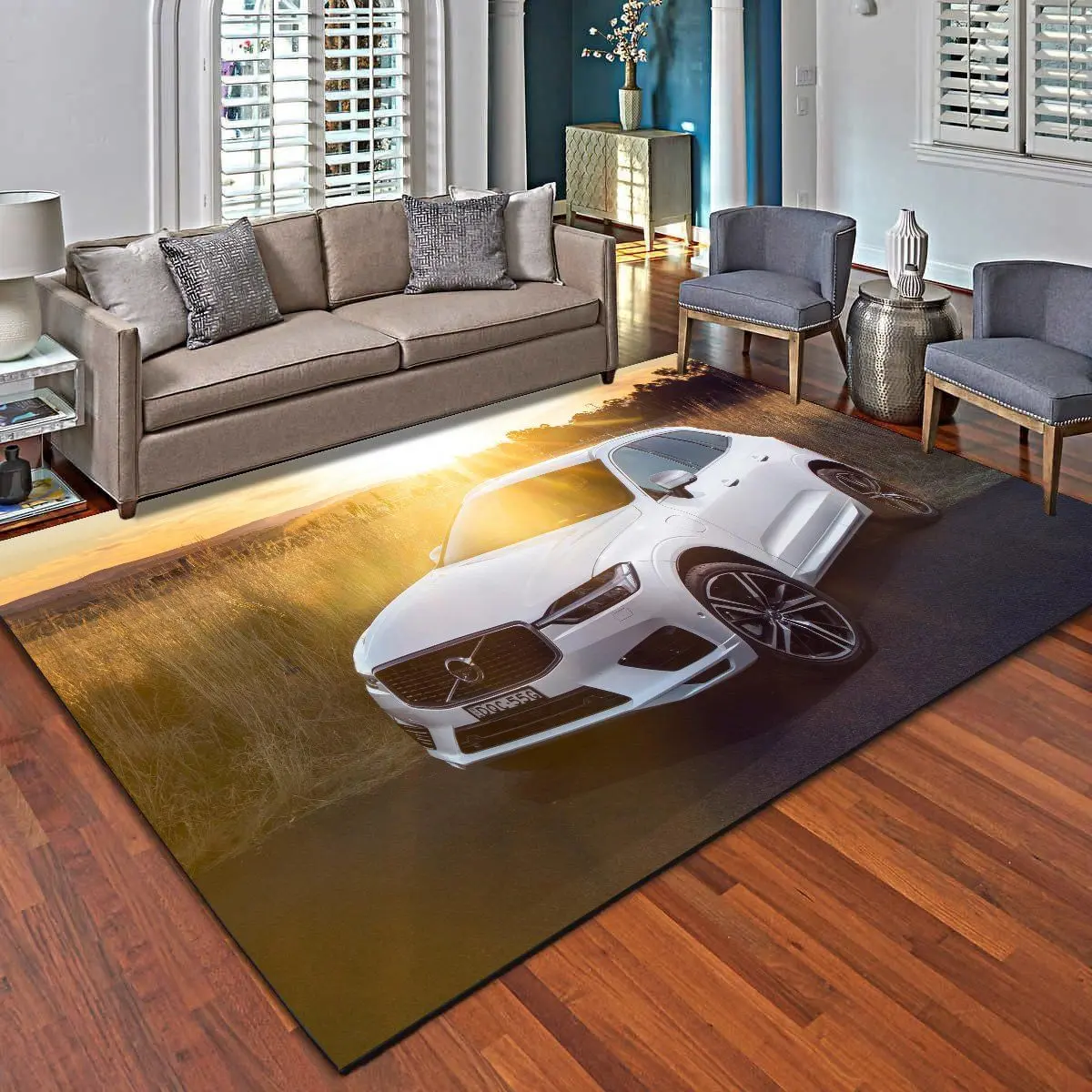 Volvo Area Rugs Supercar Living Room Bedroom Carpet Floor Mat Area Rug Living Room Carpet Rug Regtangle Carpet Floor Decor Home Decor