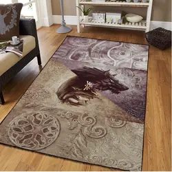 Viking Odin Wolf Area Rug Living Room Rug Home Decor Mlb 2002174