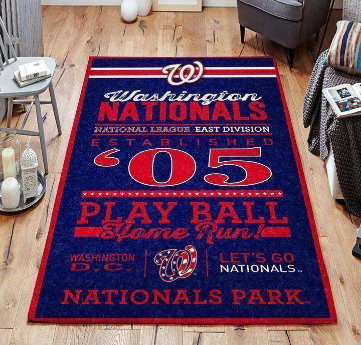 Washington Nationals Area Rug Living Room Rug Mlb Team Logo Rug V4250