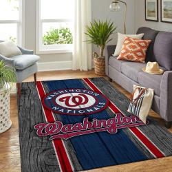 Washington Nationals Wooden Style Area Rug Living Room Rug Mlb Team Logo Rug