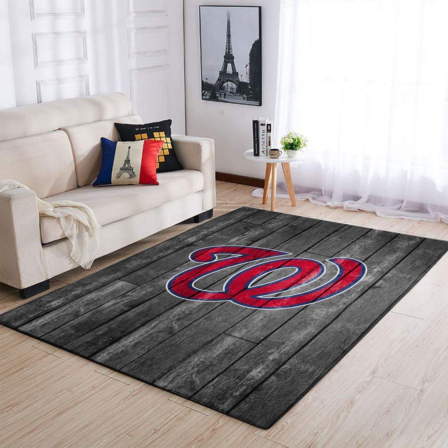 Washington Nationals Wooden Style Area Rug Living Room Rug Mlb Team Logo Rug