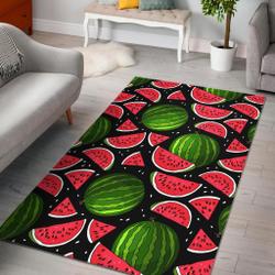 Watermelon Piece Black Pattern Print Area Rug Living Room Rug Home Decor