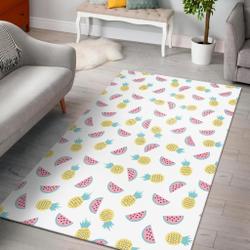 Watermelon Pineapple Piece White Pattern Print Area Rug Living Room Rug Home Decor