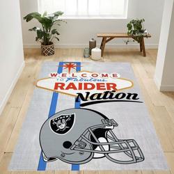 Welcome To Raider Nation Nfl Area Rug Living Room And Bed Room Rug Rug Regtangle Carpet Floor Decor Home Decor