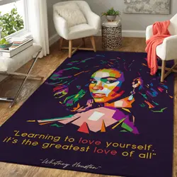 Whitney Houston Learning To Love Your Self Pop Art Area Rug Area Rug Living Room Carpet Rug Regtangle Carpet Floor Decor Home Decor