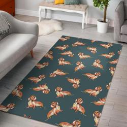 Wiener Dog Dachshund Portrait Pastel Pattern Print Area Rug Living Room Rug Home Decor
