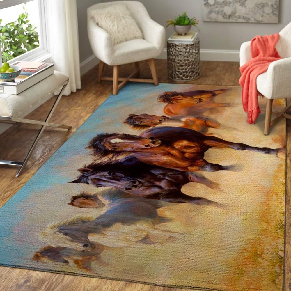 Wild Horses Area Rug 1910164 Ofd Area Rug Living Room Carpet Rug Regtangle Carpet Floor Decor Home Decor