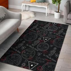 Witch Wiccan Pagan Pattern Print Area Rug Living Room Rug Home Decor