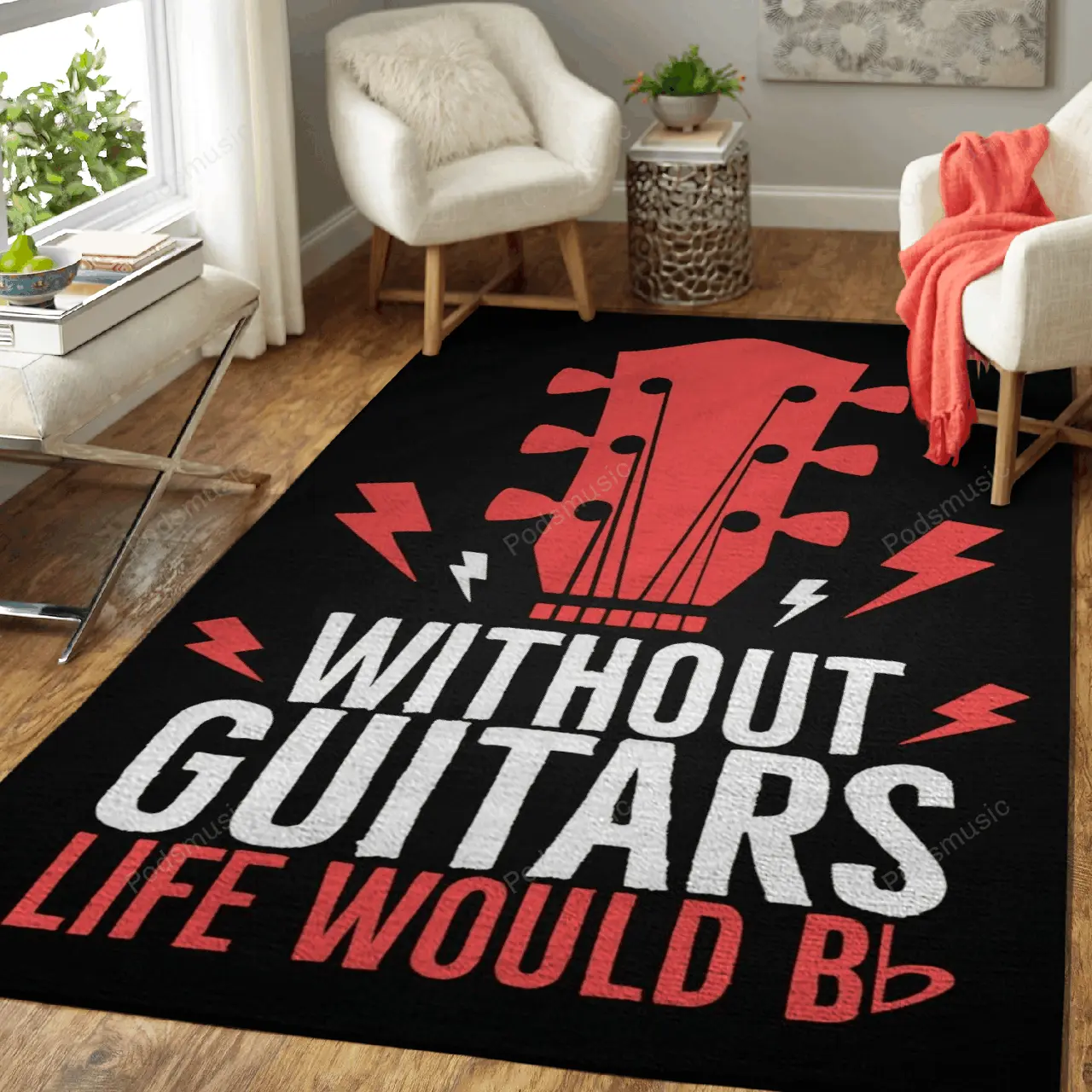 Without Music Life Be Flat Inspirational Art For Fans Area Rug Living Room Carpet Rug Regtangle Carpet Floor Decor Home Decor
