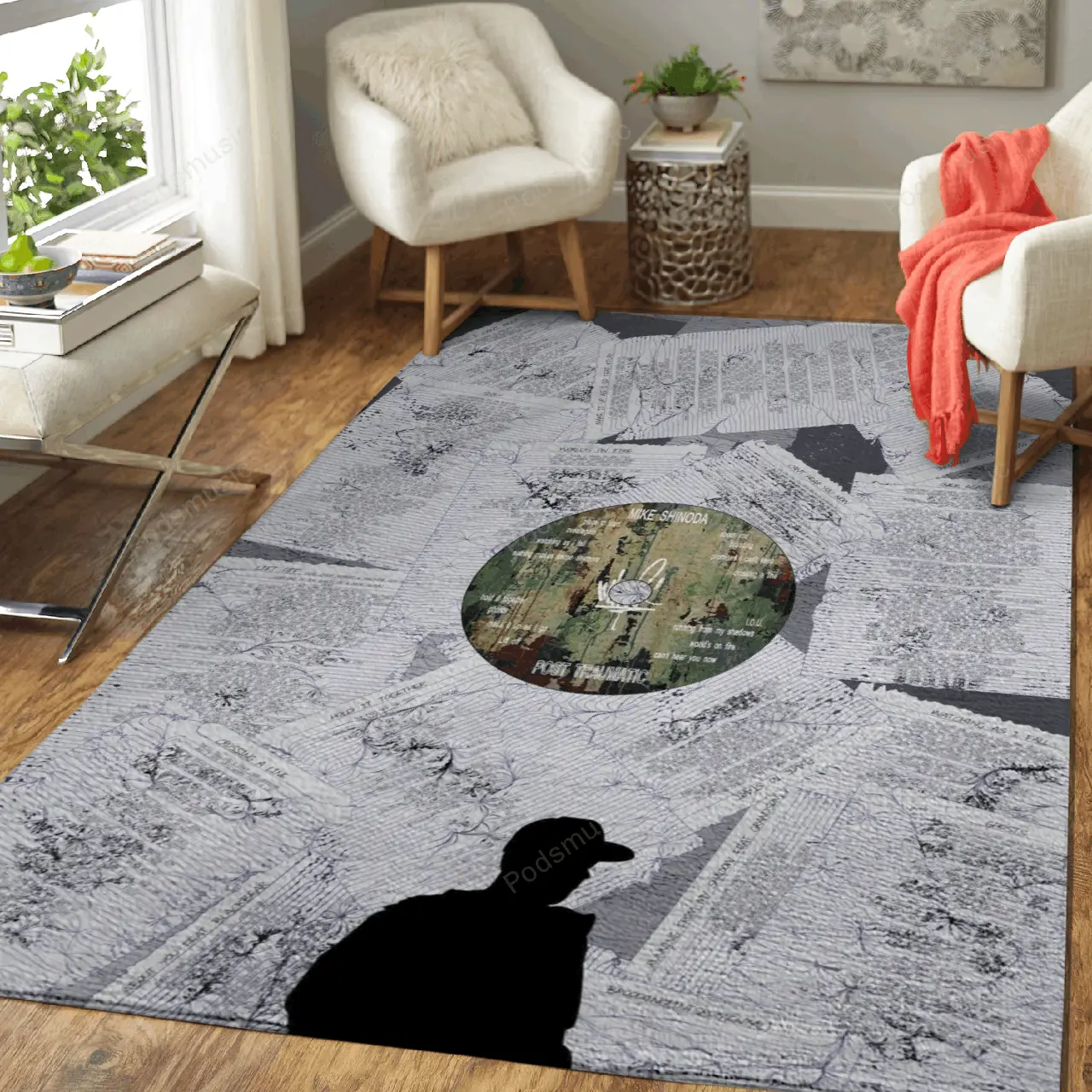 W&M 3 Words And Music Art For Fans Area Rug Living Room Carpet Rug Regtangle Carpet Floor Decor Home Decor