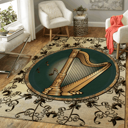 Wonderful Harp Music Art For Fans Area Rug Living Room Carpet Rug Regtangle Carpet Floor Decor Home Decor