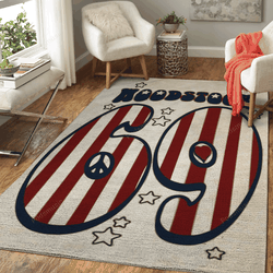 Woodstock 69 White Music Art For Fans Area Rug Living Room Carpet Rug Regtangle Carpet Floor Decor Home Decor