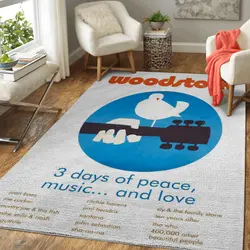 Woodstock Music Concert Music Art For Fans Area Rug Living Room Carpet Rug Regtangle Carpet Floor Decor Home Decor